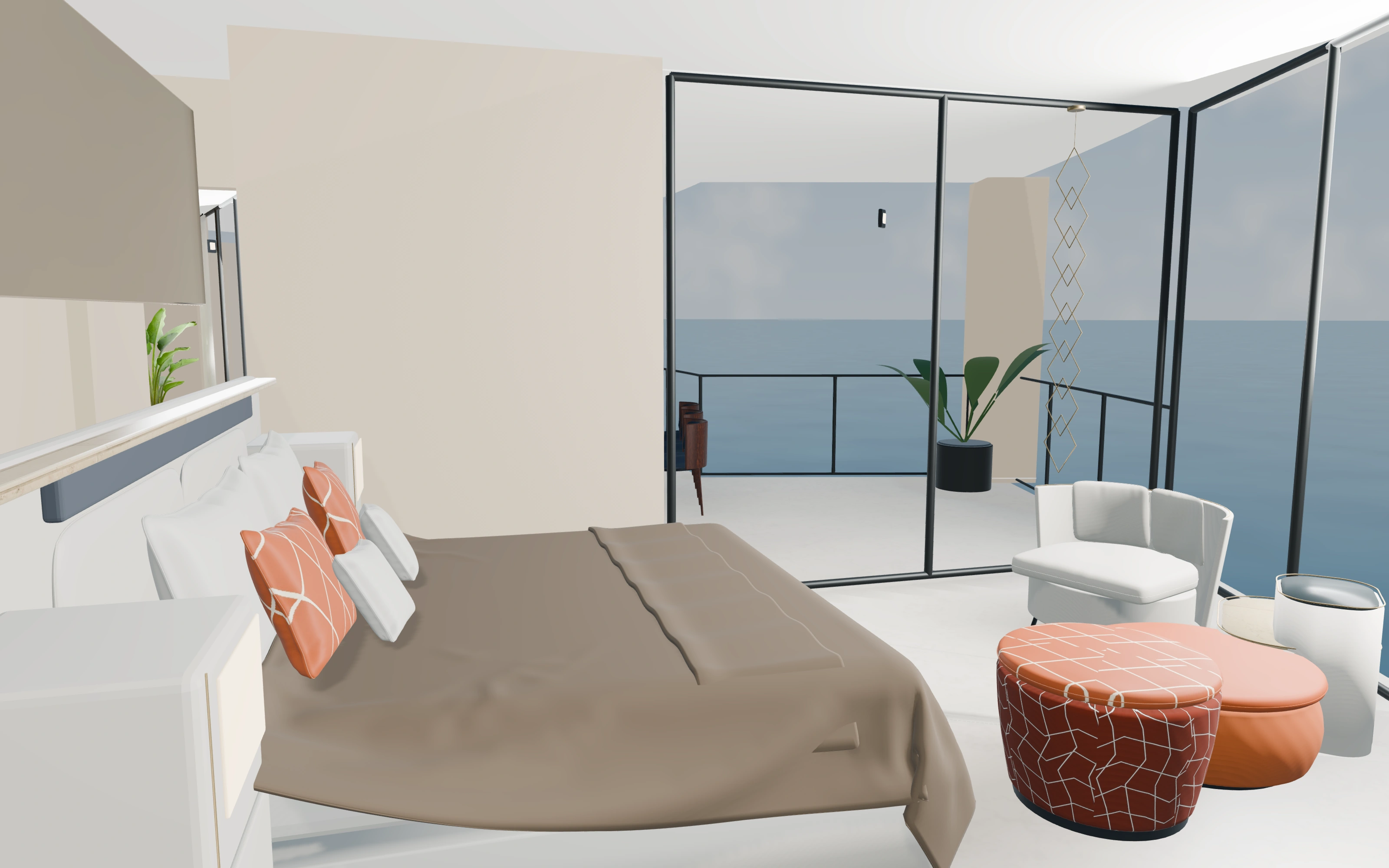 Residence Azure interactive model: private spaces