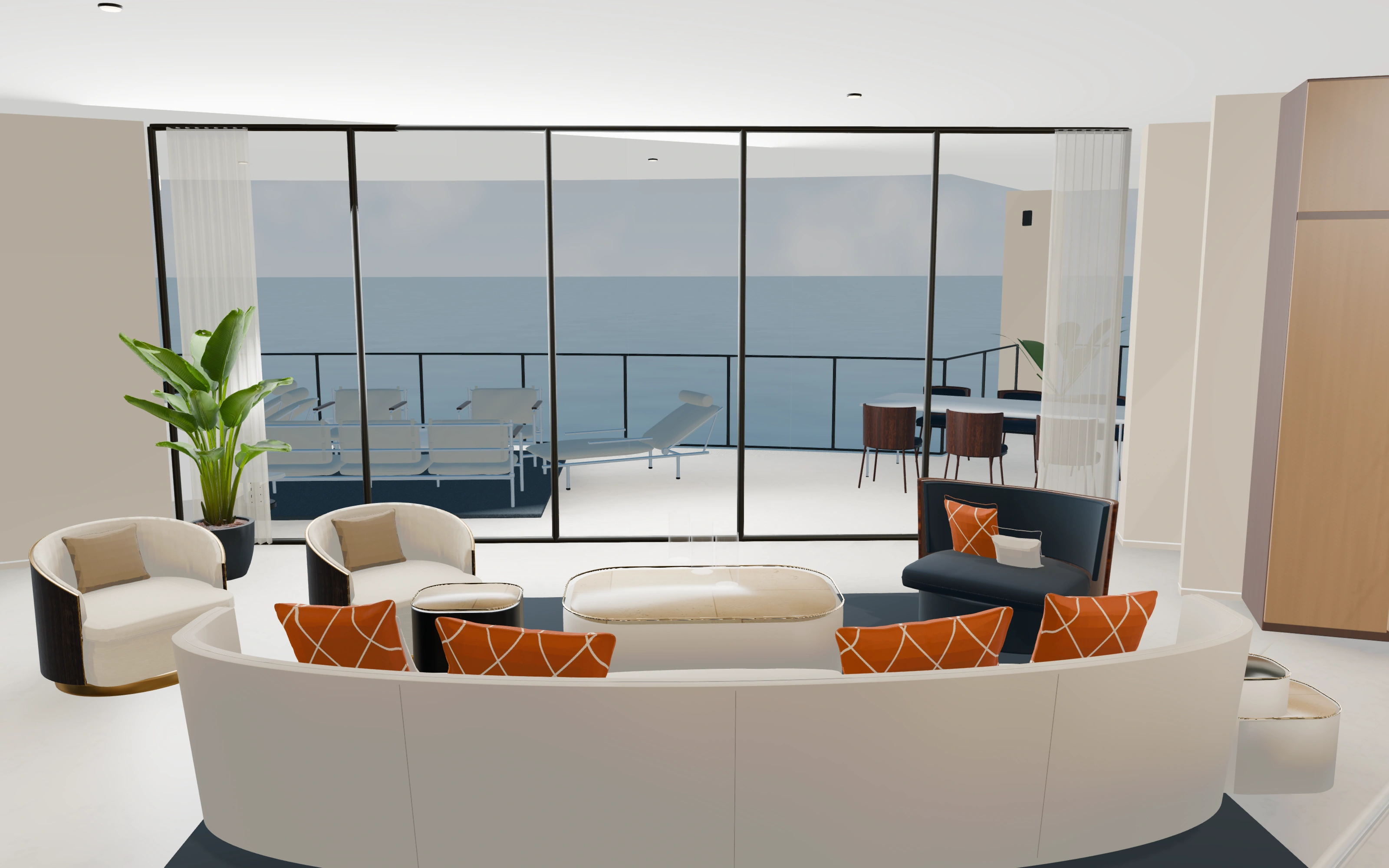 Residence Azure interactive model: living / dining