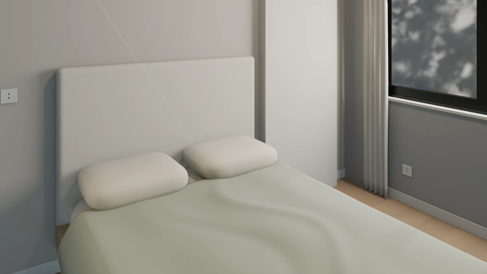 GuruVedas second bedroom architectural visualization